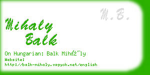 mihaly balk business card